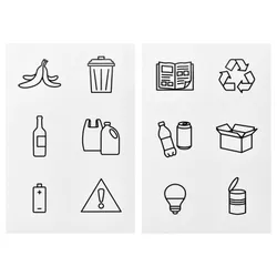 IKEA HUSBONDE(806.061.42) Наклейки устанавливают 12 шт., Бросить и сортировать