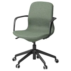 IKEA LÅNGFJÄLL(395.077.29) конференц-крісло з підлокітниками., Гуннаред зелено-сірий/чорний