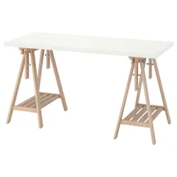 IKEA LAGKAPTEN / MITTBACK(194.171.93) стол письменный, белый / береза