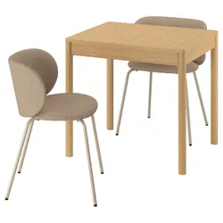 IKEA TONSTAD / KRYLBO(695.966.58) Стіл та 2 стільці, іміту. Dębu/тонеруд Темний бежевий