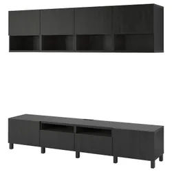 IKEA BESTÅ(694.119.47) Тумба под ТВ, черно-коричневый / Лаппвикен / Stubbarp черно-коричневый