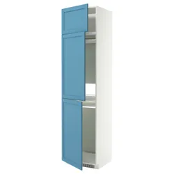 IKEA METOD(696.002.74) Гардроб Wys LOD/ZMR/3DRZ, Biały/Lerhyttan Blue
