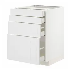 IKEA METOD / MAXIMERA(194.095.03) шкаф ст 4фр / 4ч, белый / Стенсунд белый