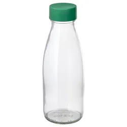 IKEA SPARTANSK(605.179.53) бутылка с водой, прозрачное/зеленое стекло