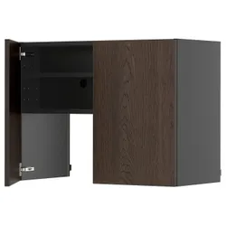 IKEA METOD(895.874.79) Капюшон -шкаф с полкой/дверью, Блэкзар/Браун Синарп
