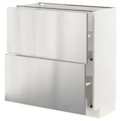 IKEA METOD / MAXIMERA(693.299.62) шкаф /2 сзу/, белый / варста нержавеющая сталь