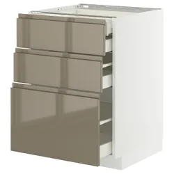 IKEA METOD / MAXIMERA(895.764.52) Stj 3fr/2n/wed/w, білий/Voxtorp Gloss Dark -brown