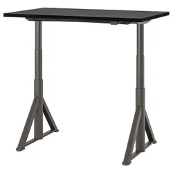 IKEA IDÅSEN(192.809.39) стіл з регулюванням висоти, чорний/темно-сірий