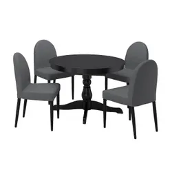 IKEA INGATORP / DANDERYD(894.839.57) стол и 4 стула, черный черный / Виссле серый