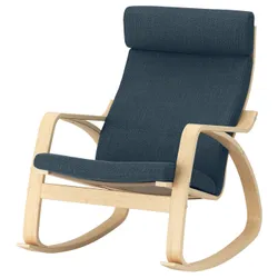 IKEA POÄNG(994.291.68) крісло-гойдалка, березовий шпон / Хіларед темно-синій