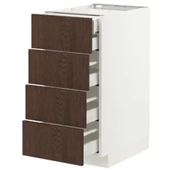 IKEA METOD / MAXIMERA(094.040.68) sza stj 4fr / 2n / 3wd, білий / Сінарп коричневий