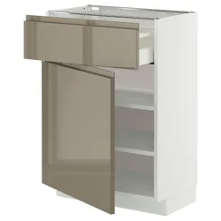 IKEA METOD / MAXIMERA(095.773.42) STJ Кабинет, белый/voxtorp Gloss Dark -Brown