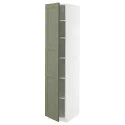 IKEA METOD(795.171.37) Высокий шкаф/полки, Biały/Axstad Greya -green