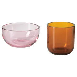 IKEA TALLTITA(806.059.01) Tealight Candle Holder, 2 шт., розовый/коричневый