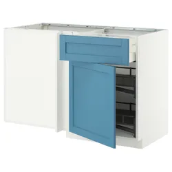 IKEA METOD / MAXIMERA(096.006.82) Угловой шкаф св. от выхода SZE и WN, Biały/Lerhyttan Blue