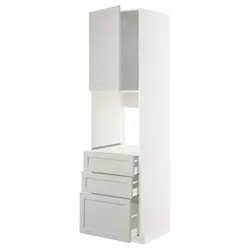 IKEA METOD / MAXIMERA(294.674.08) высота шкафа б/двери/3 сзу, белый/лерхиттан светло-серый