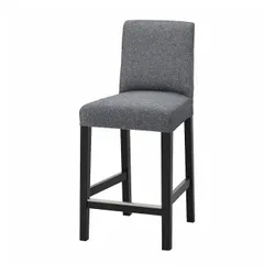 IKEA BERGMUND(593.846.90) Барний стілець зі спинкою, чорний/Gunnared середньо-сірий