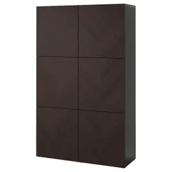 IKEA BESTÅ(694.216.54) поєднання з дверима, чорно-коричневий хедевікен/дубовий шпон темно-коричневого кольору