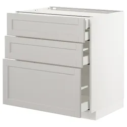 IKEA METOD / MAXIMERA(292.743.15) sz stj 3fr / 2n / wed / w szu, білий / Lerhyttan світло-сірий