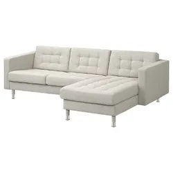 IKEA LANDSKRONA(394.353.32) 3-местный диван, с шезлонгом Gunnared/бежевый металл