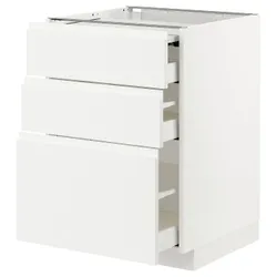 IKEA METOD / MAXIMERA (494.337.71) шкаф с выдвижной столешницей / 3 ящика, белый / Воксторп матовый белый