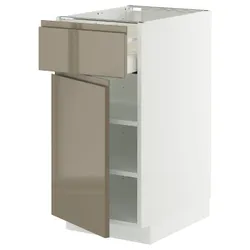 IKEA METOD / MAXIMERA(495.769.15) Кабінет STJ, білий/Voxtorp Gloss Dark -brown