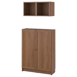 IKEA BILLY / EKET(095.060.76) комбинация с дверями, коричневый орех