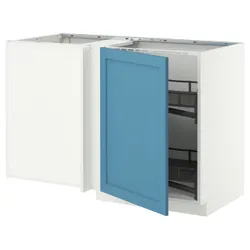 IKEA METOD(896.005.17) Угловой шкаф с высотой полки, Biały/Lerhyttan Blue