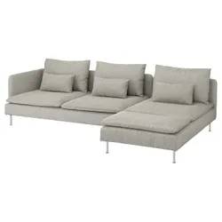IKEA SÖDERHAMN (293.058.16) 4-місний диван, з шезлонгом і відкритим торцем / Viarp бежевий / коричневий