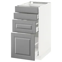IKEA METOD / MAXIMERA(390.498.78) 4-дверний / 4-місний, білий / Bodbyn сірий
