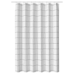 IKEA JÄMTSTARR(006.099.22) Занавеска для душа, белый/клетчат