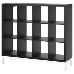 IKEA KALLAX(194.426.92) книжный шкаф с несущим каркасом, черно-коричневый / белый