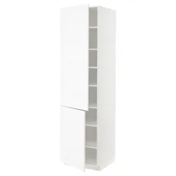 IKEA METOD(394.735.12) высокий шкаф с полками/2 дверцы, Enköping белый/имитация дерева белый