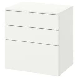 IKEA SMÅSTAD / PLATSA (294.201.33) комод, 3 ящика, белый / белый
