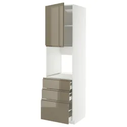 IKEA METOD / MAXIMERA(595.764.63) Гардробы Wy N Pek/Drz/3 Suck, белый/voxtorp Gloss Dark -Brown