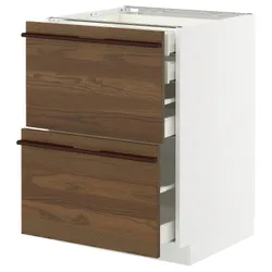 IKEA METOD / MAXIMERA(795.745.33) STJ 2FR/2N/WED/W., Белый/стенста темно -коричневый пепельный шпон