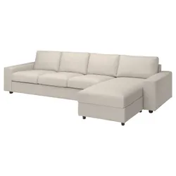 IKEA VIMLE(994.017.63) 4-місний диван з шезлонгом, з широкими підлокітниками / Gunnared beige