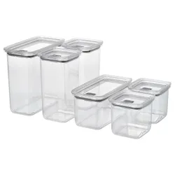 IKEA KORALLVIPPA(705.993.16) Контейнер, содержащийся для сухого, 6 ПК, прозрачный