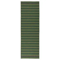 IKEA KORSNING(305.532.35) гладкий тканий килим для дому/зовні, зелено-фіолетовий/смугастий