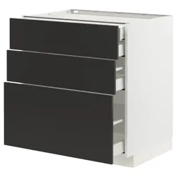 IKEA METOD / MAXIMERA(394.988.81) sz stj 3fr/2n/wed/w sz, білий/матовий антрацит Nickebo