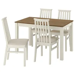 IKEA ÅLHULT / ÅLHULT(996.101.01) Стол и 4 стула, бежевый/бронзовый/кабуза легкий бежевый