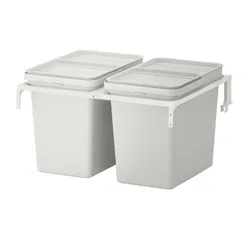 IKEA HÅLLBAR(193.088.39) раствор для сортировки мусора, для кухонных ящиков МЕТОД/светло-серый