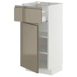 IKEA METOD / MAXIMERA(395.774.30) STJ Кабинет, белый/voxtorp Gloss Dark -Brown