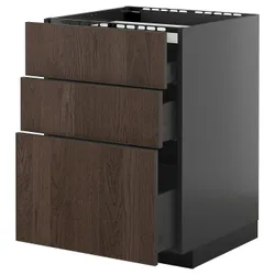 IKEA METOD / KNIVSHULT(895.882.47) Sza st pl/3fr/3szu, Blackoszary/Brown Sinarp