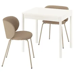 IKEA TONSTAD / KRYLBO(795.966.05) Стол и 2 стула, крем/тонеруд темный бежевый