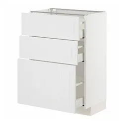 IKEA METOD / MAXIMERA(394.095.16) стоячий шкаф с 3 ящиками, белый / Стенсунд белый