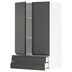 IKEA METOD / MAXIMERA(094.675.84) шафа, 2 двері / 2 ящика, білий/Voxtorp темно-сірий