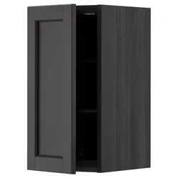 IKEA METOD(494.652.10) навесной шкаф с полками, черный / Lerhyttan черная морилка