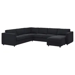 IKEA VIMLE (293.996.93) угловой диван 5o с козеткой, Саксемара черно-синяя