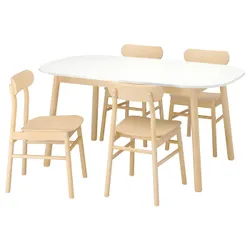 IKEA VEDBO / RÖNNINGE(193.068.78) стол и 4 стула, белый / береза